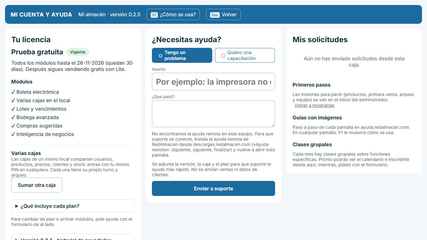 Pantalla: Tu cuenta y cómo pedir ayuda