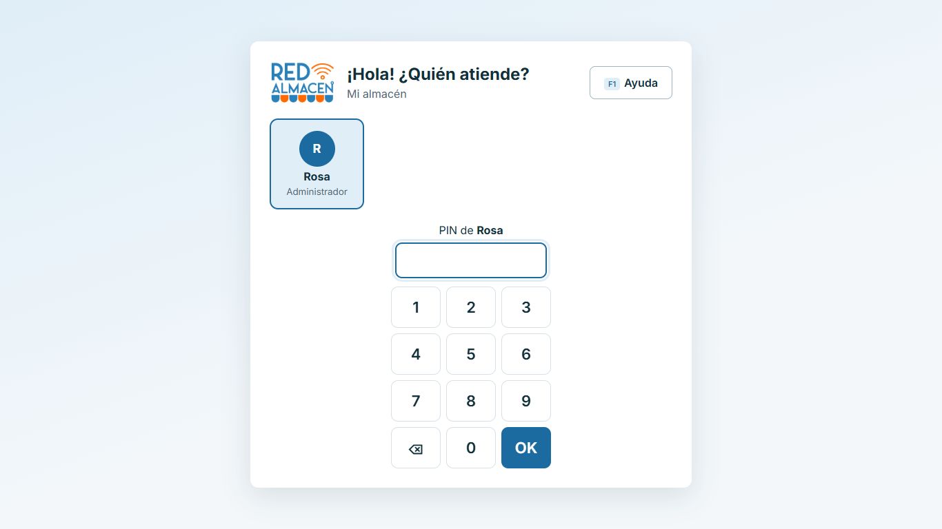 Pantalla: Entrar a la caja