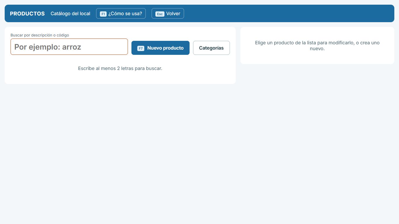 Pantalla: Tus productos