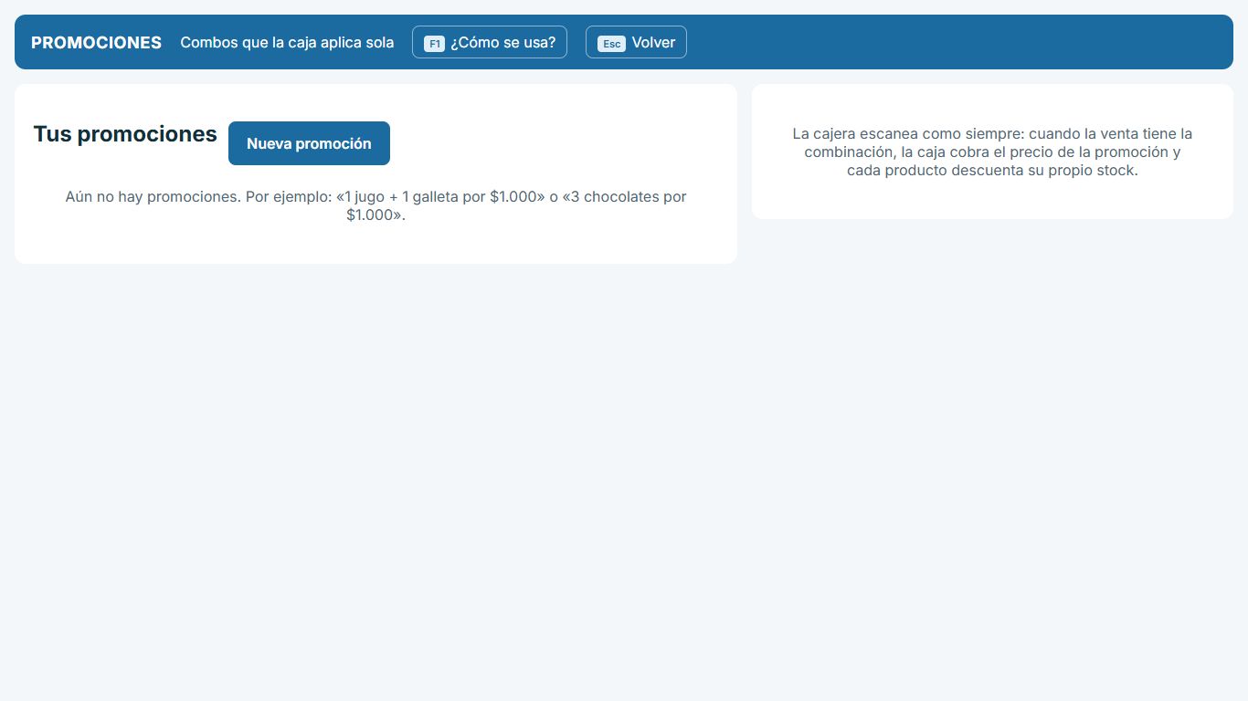 Pantalla: Promociones combinables